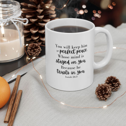 Perfect Peace Verse Mug – 11oz White Ceramic