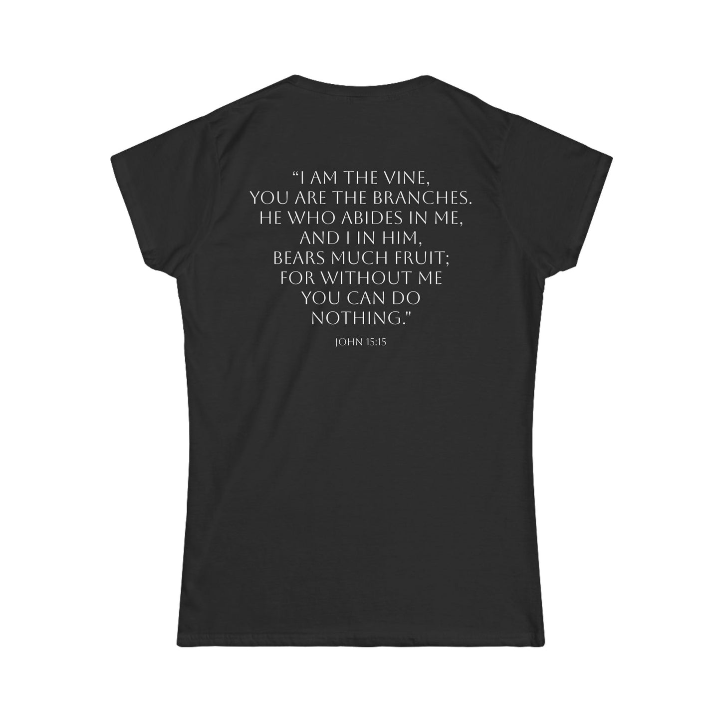 Women’s "Abide in Jesus" Softstyle Tee – Feminine Fit & Everyday Comfort