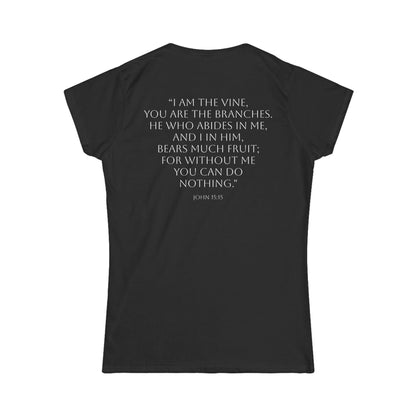 Women’s "Abide in Jesus" Softstyle Tee – Feminine Fit & Everyday Comfort