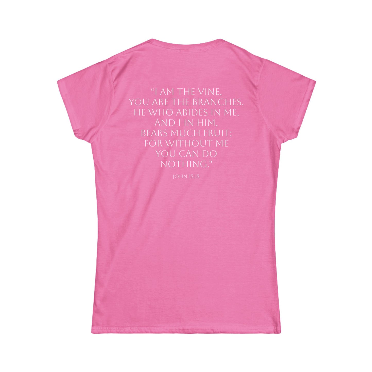 Women’s "Abide in Jesus" Softstyle Tee – Feminine Fit & Everyday Comfort