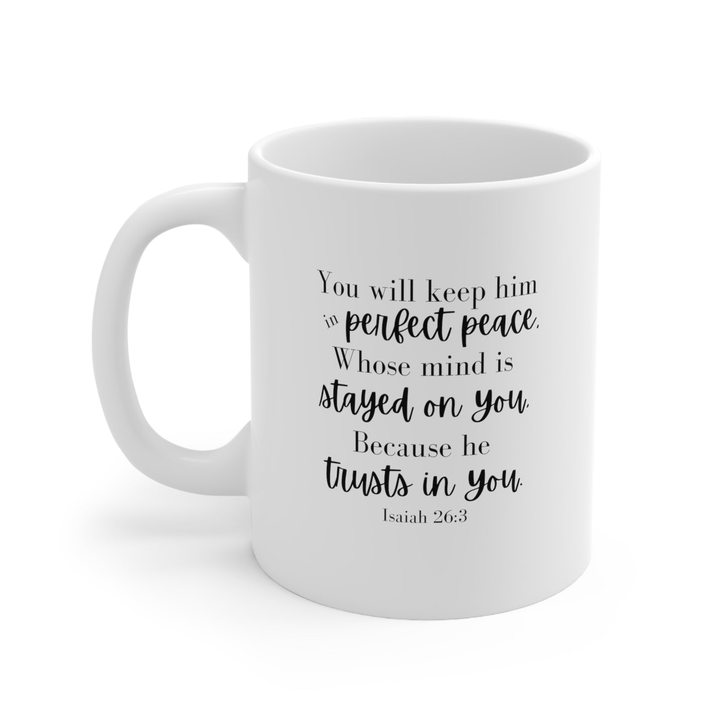 Perfect Peace Verse Mug - White Ceramic 11oz