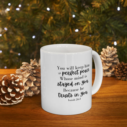 Perfect Peace Verse Mug – 11oz White Ceramic