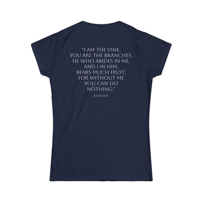 Women’s "Abide in Jesus" Softstyle Tee – Feminine Fit & Everyday Comfort